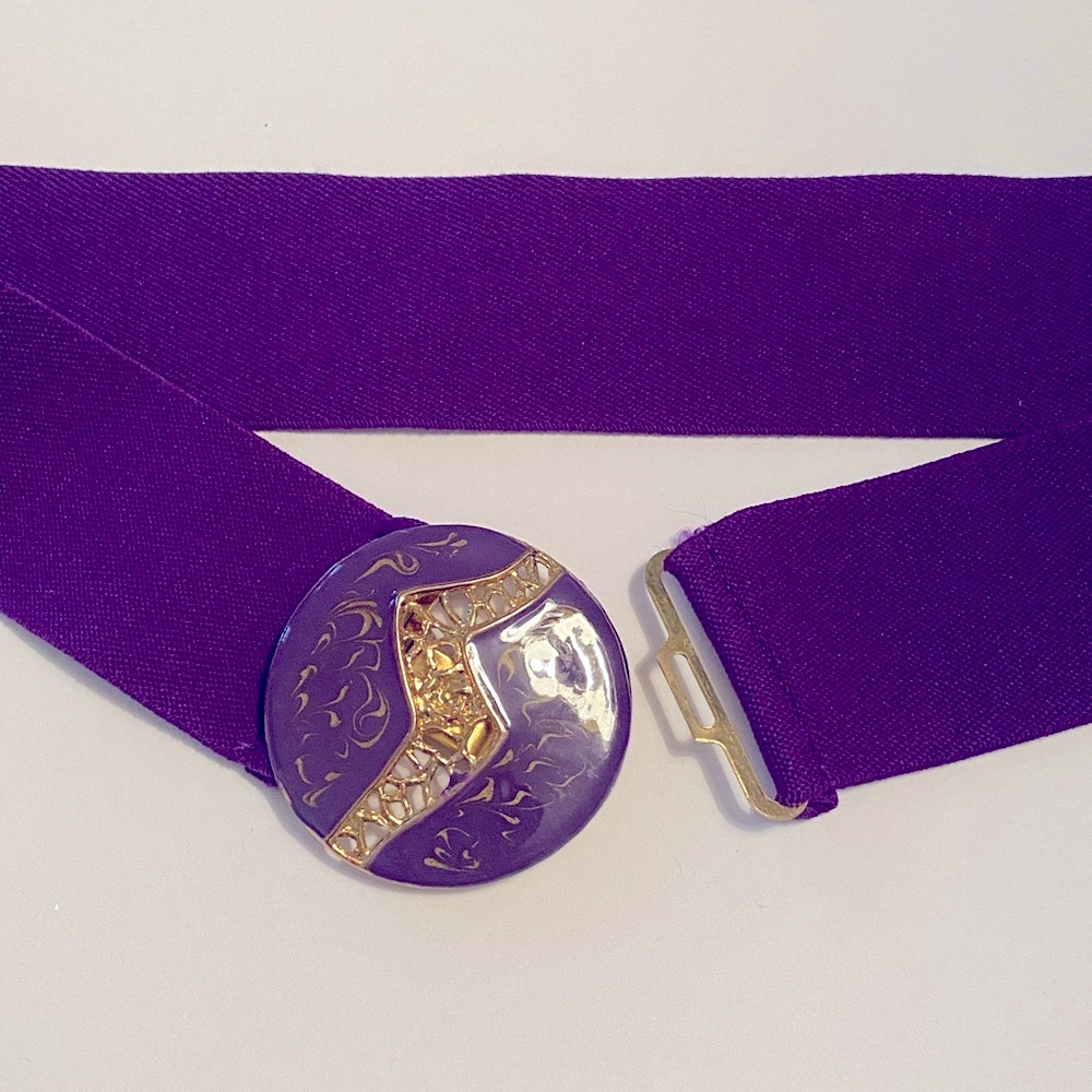 Vintage Purple Belt with Gold Accents